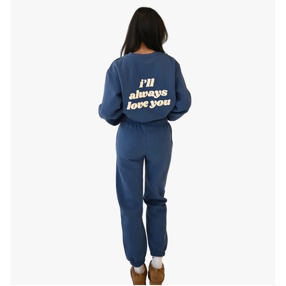 happy camp3r Pants - Happy Camp3r I'll Always Love You Sweatpants - Coastal Blue